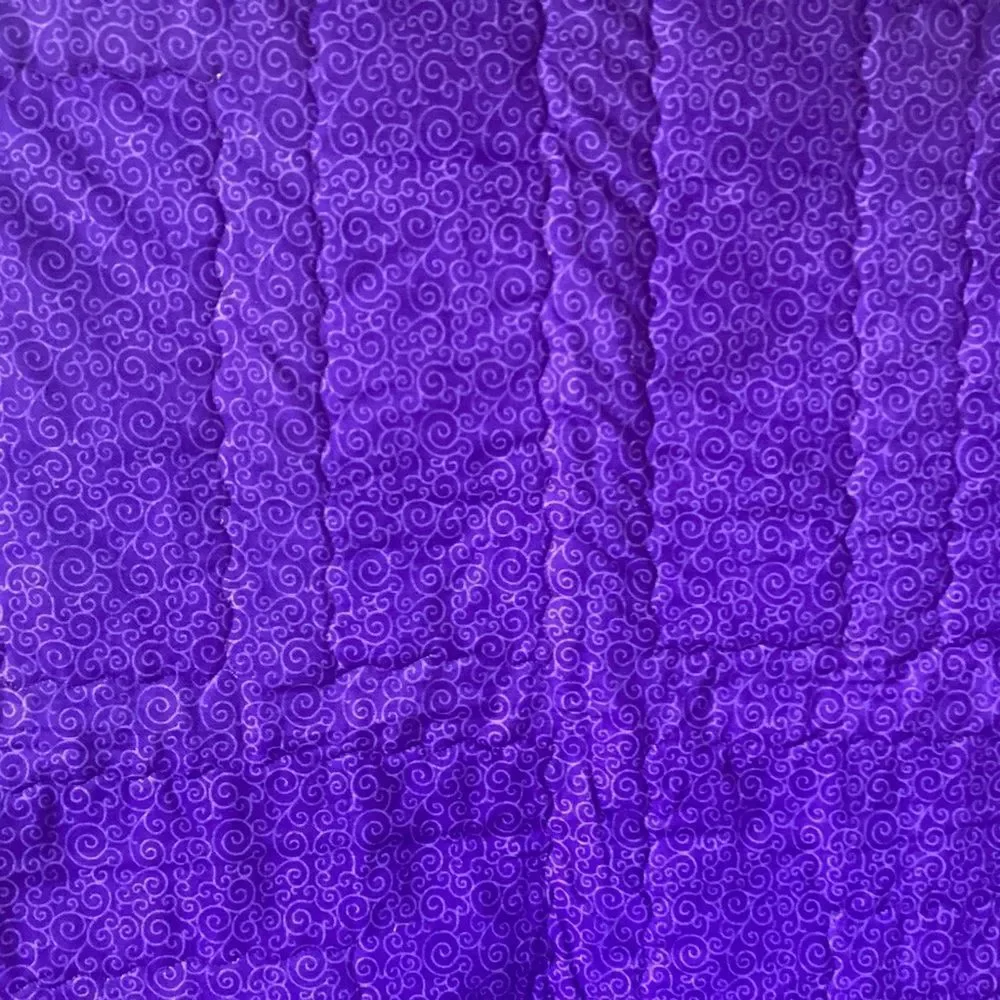 NWT. Handcrafted Purple and White Patchwork Quilt